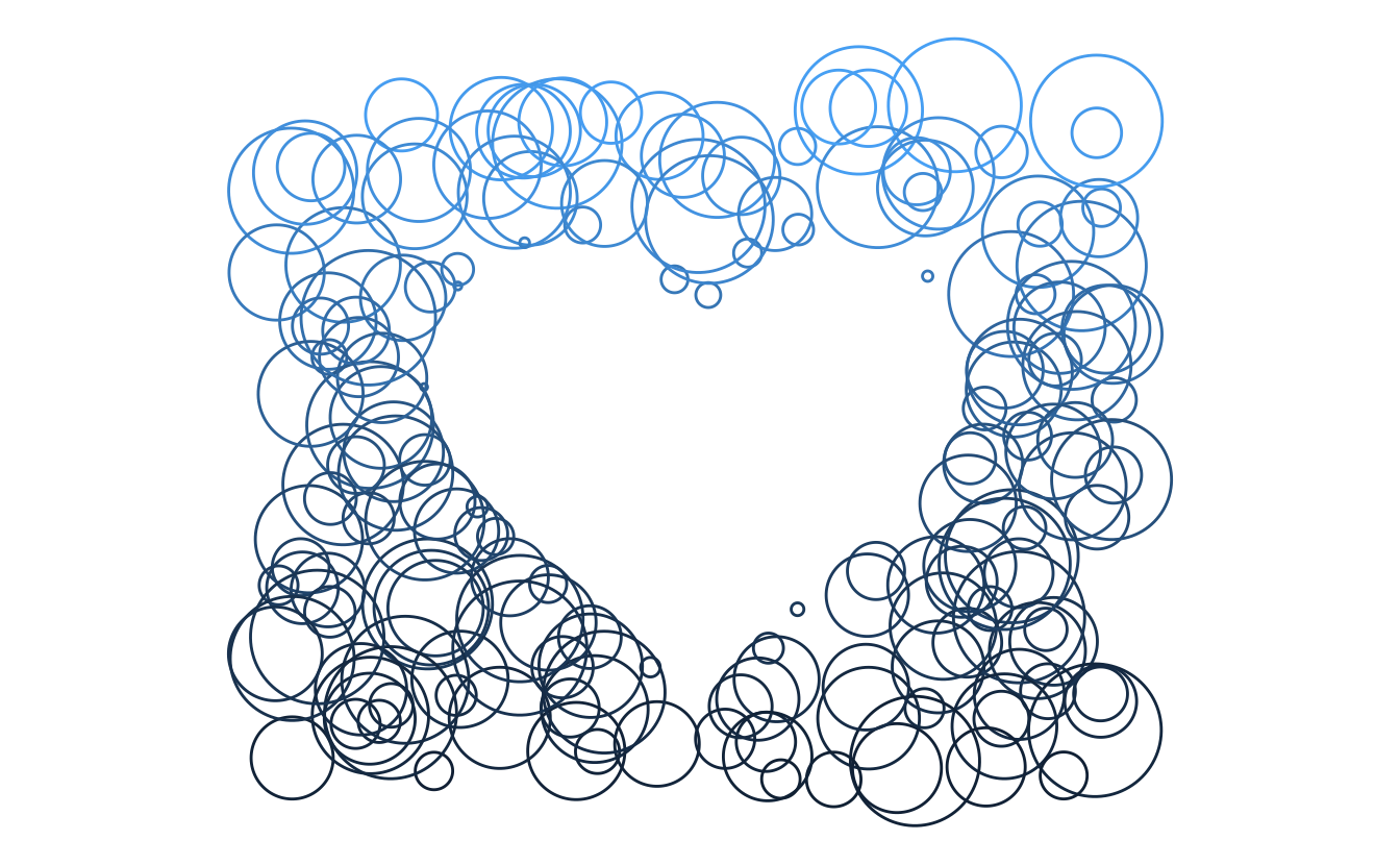 Circle Love making hearts with circles